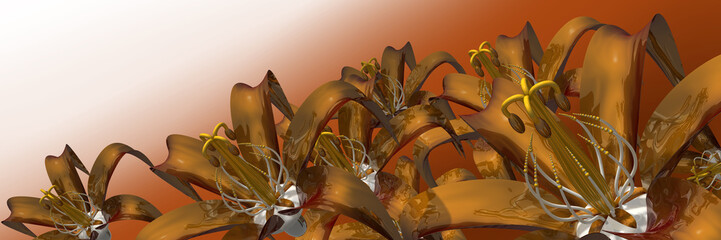 3d red flowers © neurostructure