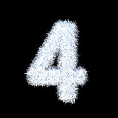 ice alphabet isolated on black