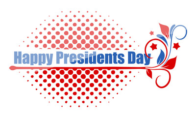 Happy Presidents Day Greeting Text Over Halftone