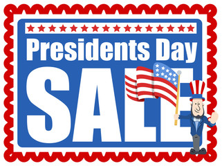Presidents Day Sale Stamp Style Background