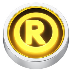 Registered sign round icon