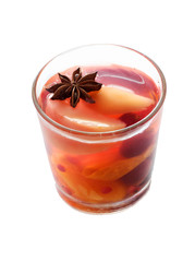 Glass of fruit compote