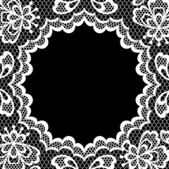Vintage lace frame, abstract ornament. Vector texture.