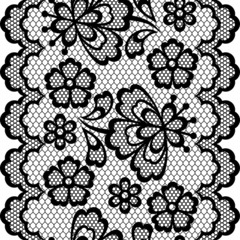 Old lace border, abstract ornament. Vector texture.