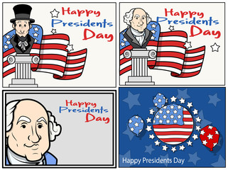 Presidents Day - Washington Birthday - Vector Set