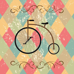 Obrazy na Plexi  retro rower streszczenie tło