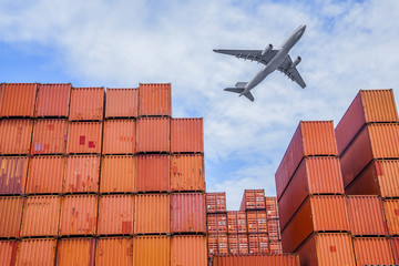 industrial port with containers