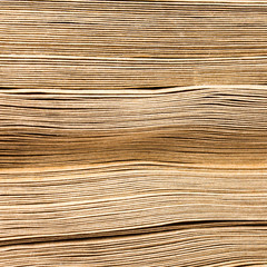 Side View Of Huge Stack of Recycled Paper envelopes close up. Bu