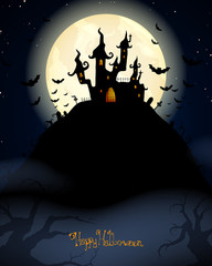 Vector Illustration of a Scary Halloween Background