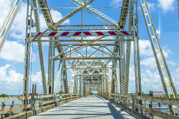 old bridge in East area of New Orleans crossing the bay