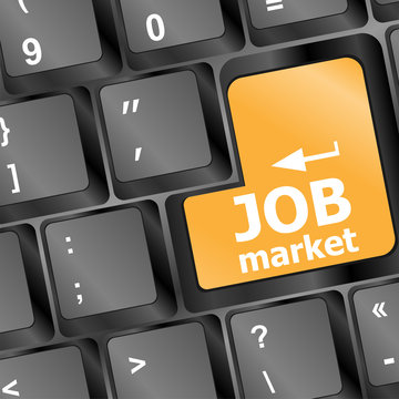 Job market key on the keyboard