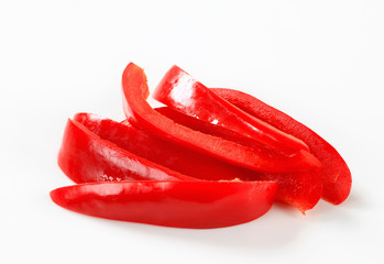 Sliced red bell pepper