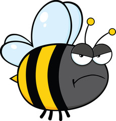 Angry Bee Cartoon Character