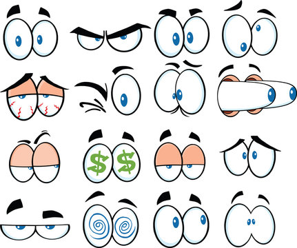 Cartoon Funny Eyes. Set Collection