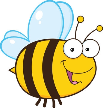Cute Bee Cartoon Mascot Character