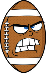 Angry American Football Ball Cartoon Mascot Character