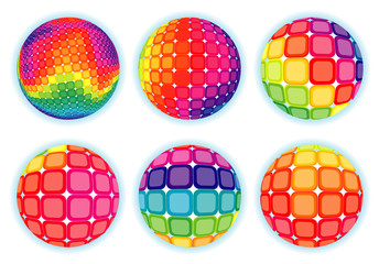 Rainbow spheres. Vector.