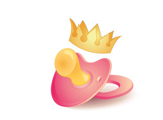 Rosa Schnuller mit Goldkrone