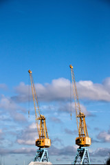 Naklejka premium Harbor craness