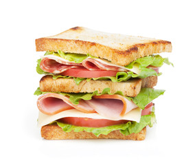 Toast sandwich with meat and vegetables