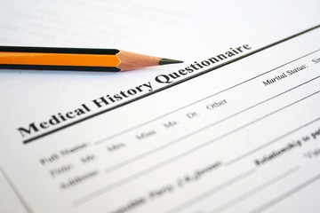 Obraz premium Medical history form