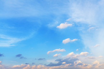 White clouds on blue sky