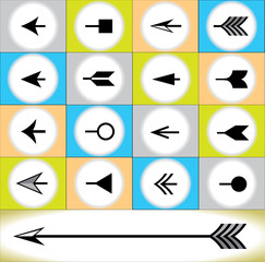 Different colorful Arrow heads and tails concept design vectors