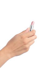 Woman hand holding a lipstick