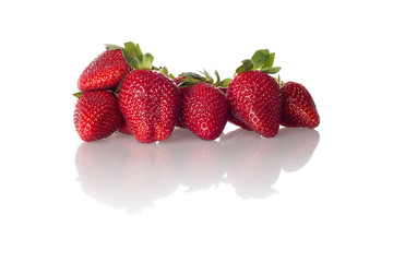 Strawberries on white background