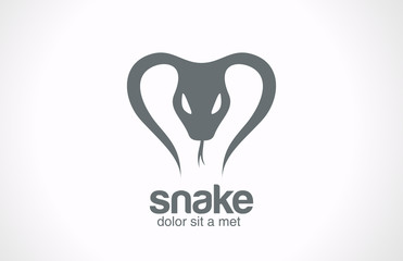 Logo Snake silhouette vector design. Tattoo reptile