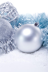 Fototapeta na wymiar silberne festliche dekoration weihnachten advent isoliert