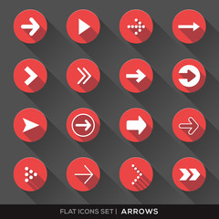 Arrow Sign Flat Icons Set