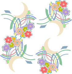 seamless pattern with flowers and leaves. Floral background