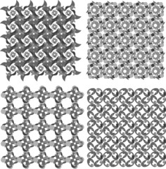 black and white geometric seamless patterns set