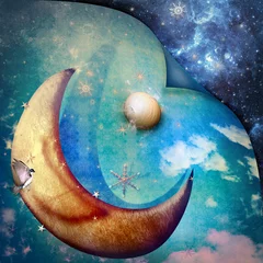 Poster Maanlicht en sterrenhemel © Rosario Rizzo