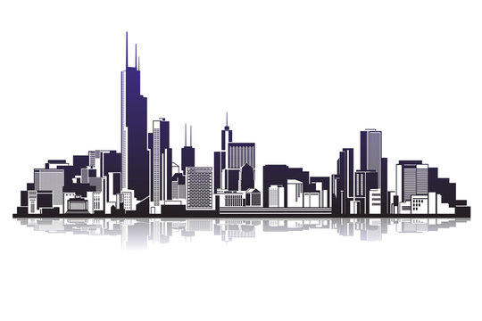 City silhouettes vector  illustration icon