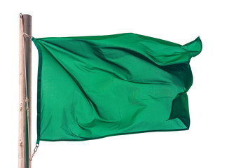 Green flag against white