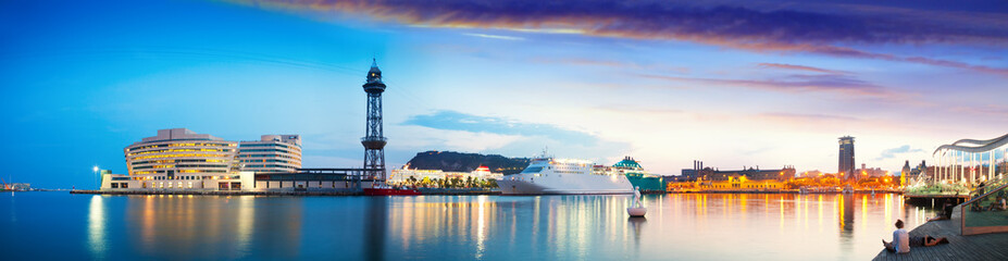 Panoramic view of Port Vell. Barcelona, Catalonia