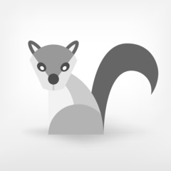 Graphic black and white squirrel