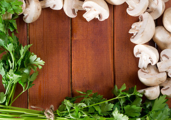 Mushrooms and parsley