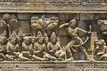 Java, Tempelanlage von Borobodur; Reliefs