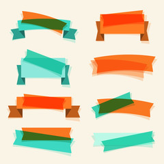 Set of retro ribbons, banners and design elements.