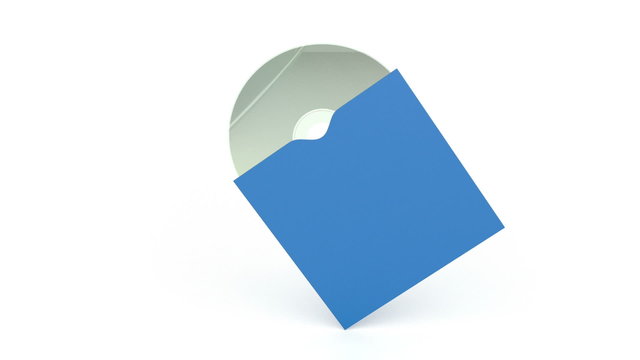 Compact disc in blue paper cover