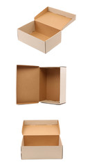 Collage of carton boxes.