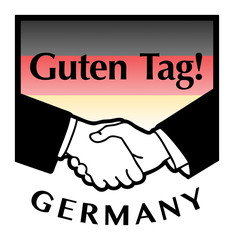 Germany flag and business handshake, vector illustration