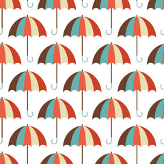 Fototapeta na wymiar Retro Umbrellas Seamless Pattern