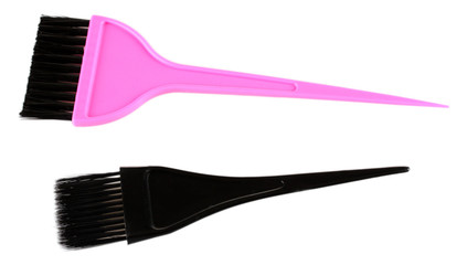 Brushes for hair coloring isolated on white