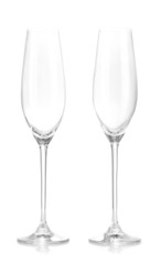 Champagne glasses, isolated on white