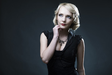Fototapeta premium retro stylized photo of a beautiful young woman