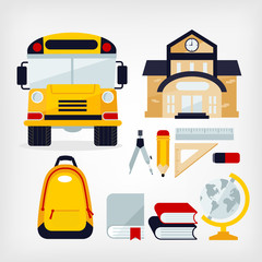 school icons set